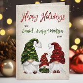 Prettige feestdagen Kalligrafie rustieke gnoom fam