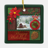 prettige feestdagen keramisch ornament (Voorkant)