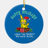 prettige feestdagen keramisch ornament (Voorkant)