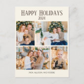 Prettige feestdagen Kerst 4 Fotocollage Briefkaart (Voorkant)