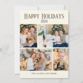 Prettige feestdagen Kerst 4 Fotocollage Feestdagenkaart (Voorkant)