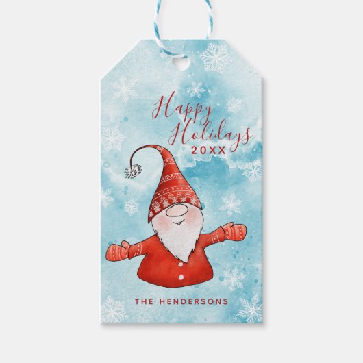 Prettige feestdagen kerst cadeaulabel (Voorkant)