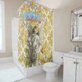 Prettige feestdagen Kerst douche gordijn (In situ)