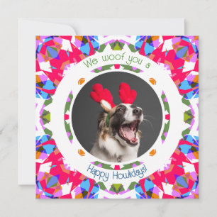 Prettige Feestdagen Kerst Foto Pun Hond Papa Mama Feestdagenkaart