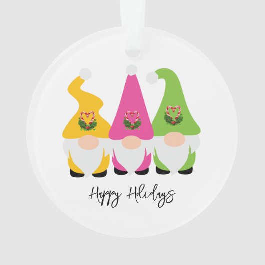 Prettige feestdagen Kerst Gnomes Ornament (achterkant)