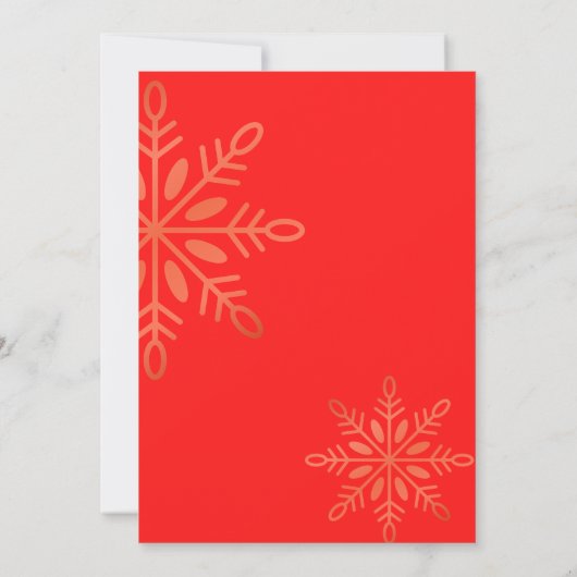 Prettige feestdagen Kerst, gouden sneeuwvlokken, r Bedankkaart (Achterkant)