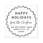 Prettige feestdagen Kerst kransschrift familienaam Zelfinktende Stempel (Design)