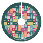 Prettige feestdagen Kerst > Moderne naam kleurrijk Kerstboom Rok (Voorkant)