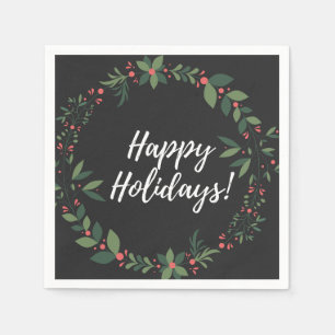 prettige feestdagen kerst Wreath Servet