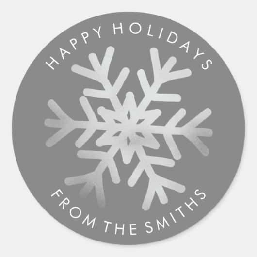 Prettige feestdagen - Kerst Zilver en Wit Label (Voorkant)