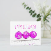 Prettige feestdagen ₩ Kerstballen Star Roze Wit (Staand voorkant)