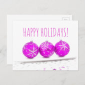 Prettige feestdagen ₩ Kerstballen Star Roze Wit (Voorkant / Achterkant)