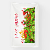 prettige feestdagen kerstbanner spandoek (Verticaal)