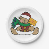 prettige feestdagen kerstBeer Papieren Bordje (Voorkant)