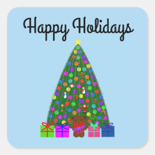prettige feestdagen kerstboom 3-2 Sticker