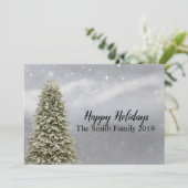 prettige feestdagen kerstboom aankondiging (Staand voorkant)