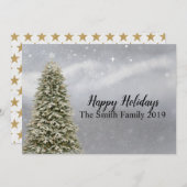 prettige feestdagen kerstboom aankondiging (Voorkant / Achterkant)