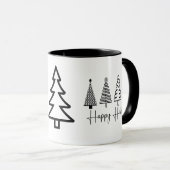 prettige feestdagen kerstboom mok (Voorkant rechts)