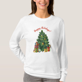 prettige feestdagen - kerstboom t-shirt