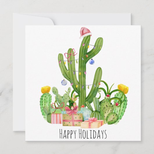 Prettige feestdagen Kerstcactus groet Kaart (Voorkant)