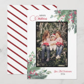 Prettige feestdagen Kerstfeest Afbeelding Wenskaar Kaart (Voorkant / Achterkant)