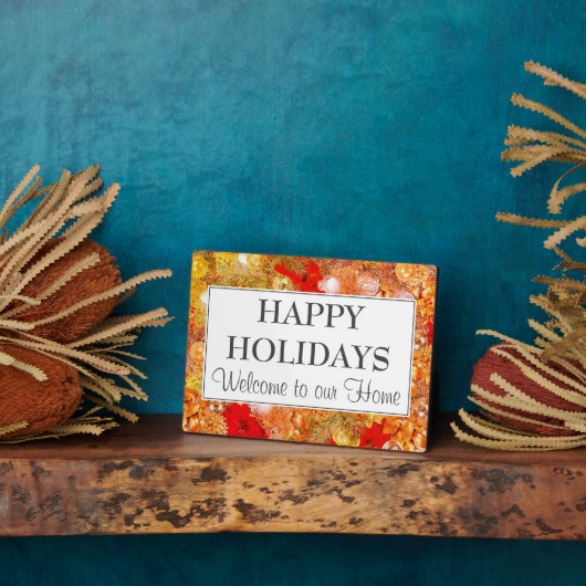 prettige feestdagen Kerstfeest Welkom Fotoplaat (Zijkant)