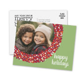 prettige feestdagen - kerstfoto groene rode bes