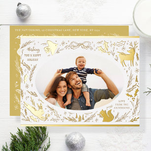 Prettige feestdagen Kerstfoto Woodland Doodle