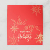 prettige feestdagen kerstgoud, rode plaatskaart (Buitenkant ongevouwen)