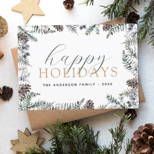 prettige feestdagen kerstklep Blue Greenery Holid Feestdagenkaart
