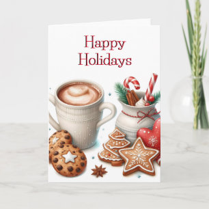 Prettige feestdagen Kerstkoekjes Hot Cocoa Blank Kaart