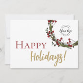 Prettige feestdagen Kerstkrans Eenvoudige Aangepas Feestdagenkaart (Voorkant)