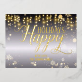 prettige feestdagen kerstlampjes en sneeuwvlokken (Voorkant)