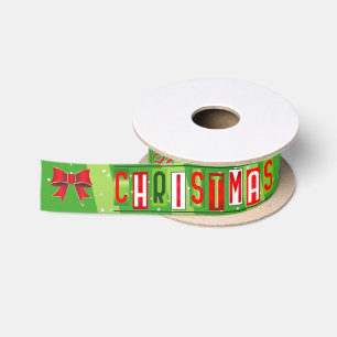 prettige feestdagen / kerstlint - groen lint