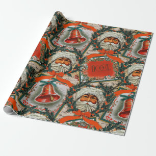 prettige feestdagen kerstman cadeaupapier