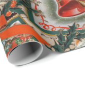 prettige feestdagen  kerstman cadeaupapier (Rol Hoek)