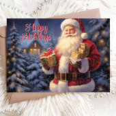 Prettige feestdagen  kerstman met cadeaus