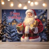 Prettige feestdagen  kerstman met cadeaus