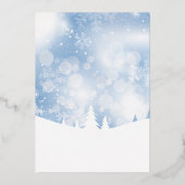 Prettige Feestdagen Kerstman Script Blauw Sneeuw E (Achterkant)