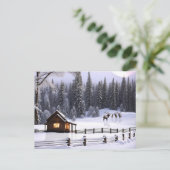 Prettige feestdagen Kerstmis Cabin in de Sneeuw El (Staand voorkant)