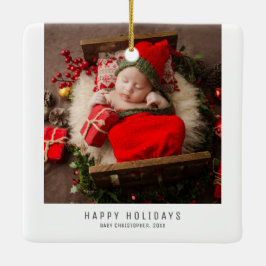 Prettige feestdagen Kerstmis Familie Baby Afbeeldi Keramisch Ornament