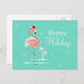 Prettige feestdagen Kerstmis Flamingo (Voorkant / Achterkant)