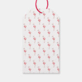 Prettige feestdagen Kerstmis Flamingo met krans Cadeaulabel (Achterkant)