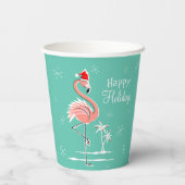 Prettige feestdagen Kerstmis Flamingo Papieren Bekers (Achterkant)