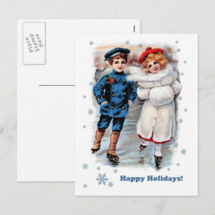 prettige feestdagen. kerstmis met Kinderen Feestdagenkaart