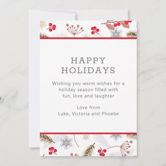 prettige feestdagen Kerstmis Modern Fir Holly 3 (Achterkant)