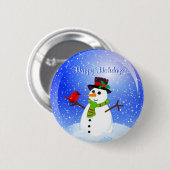 prettige feestdagen Kerstmis Snowman Pin Ronde Button 5,7 Cm (Voorkant /achterkant)
