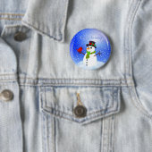prettige feestdagen Kerstmis Snowman Pin Ronde Button 5,7 Cm (In situ)
