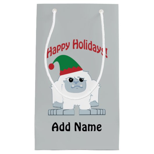 prettige feestdagen! Kerstmis Yeti Klein Cadeauzakje (Voorkant)