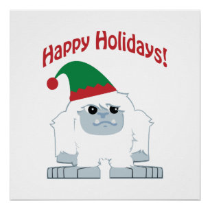 prettige feestdagen! Kerstmis Yeti Perfect Poster